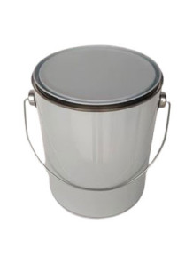 White Coated Metal Can With Iron Handle Band (4L)