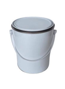  White Coated Metal Can With Plastic andle band (5L)