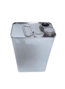  White Coated Metal Can Square Shape With Screw Mouth (5L)