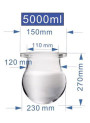  3,4 Neck Glass Reactor (round bottom, 5000ml, 150mm)