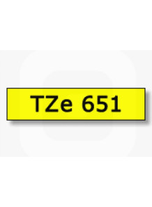  TZe-651 (24mm. x 8m. yellow background, black letters)
