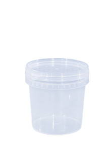  Plastic (PP) Round Barrel 1L Transparent No Handle