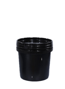  Plastic (PP) Round Barrel 1L Black No Handle