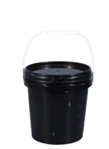  Black 3L Plastic (PP) Round Barrel with Lid and Handle