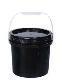  Black 4L Plastic (PP) Round Barrel with Lid and Handle