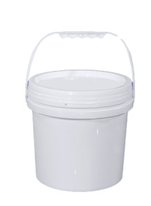  Plastic (PP) Round Barrel 5L White Lid and Handle