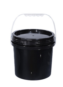  Black 5L Plastic (PP) Round Barrel with Lid and Handle