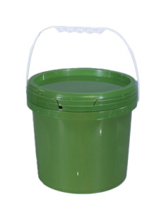  Green 5L Plastic (PP) Round Barrel with Lid and Handle