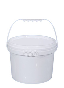  White 6L Plastic (PP) Round Barrel with Lid and Handle