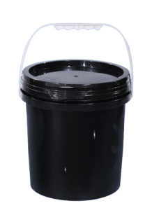  Black 6L Plastic (PP) Round Barrel with Lid and Handle