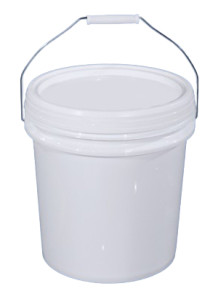  Plastic (PP) Round Barrel 10L White Lid and Metal Handle