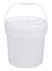  Plastic (PP) Round Barrel 15L White Lid and Handle