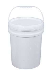  White 18L Plastic (PP) Round Barrel with Lid and Handle