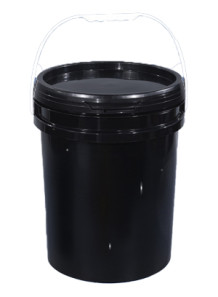  Black 18L Plastic (PP) Round Barrel with Lid and Handle