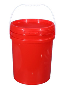  Red 18L Plastic (PP) Round Barrel with Lid and Handle