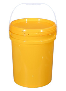  Plastic (PP) Round Barrel 18L Yellow Lid and Handle