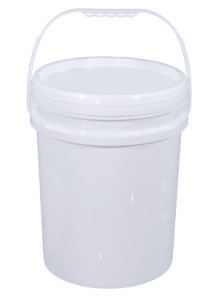  White 20L Plastic (PP) Round Barrel with Lid and Handle