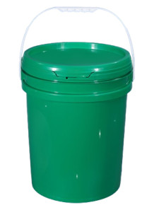  Green 20L Plastic (PP) Round Barrel with Lid and Handle