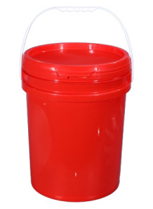  Red 20L Plastic (PP) Round Barrel with Lid and Handle