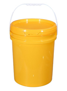  Yellow 20L Plastic (PP) Round Barrel with Lid and Handle