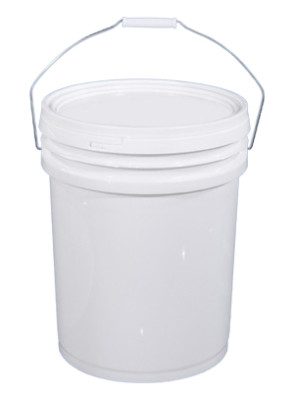 Plastic (PP) Round Barrel 20L White Lid and Metal Handle