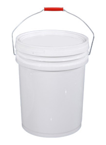  Plastic (PP) Round Barrel 20L White Lid and Red Metal Handle