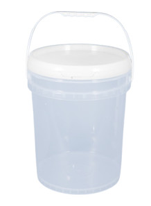  Plastic (PP) Round Barrel 20L Transparent Lid and Handle