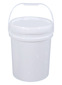  White (B American Style) 20L Plastic (PP) Round Barrel with Lid and Handle