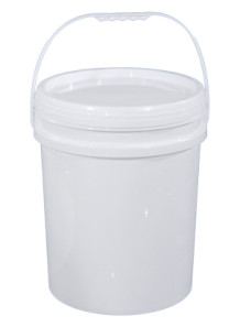  White 25L Plastic (PP) Round Barrel with Lid and Handle