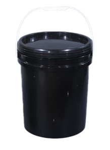  Black 25L Plastic (PP) Round Barrel with Lid and Handle