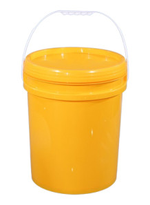  Plastic (PP) Round Barrel 25L Yellow Lid and Handle