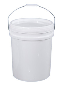  Plastic (PP) Round Barrel 25L White Lid and Metal Handle