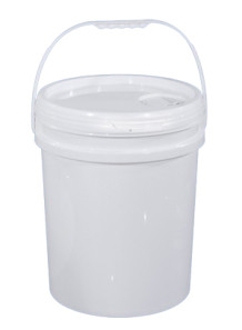  White 26L Plastic (PP) Round Barrel with Lid and Handle