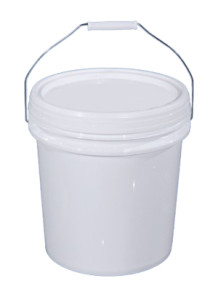  Plastic (PP) Round Barrel 10L White Metal Handle and Lid with Bunghole