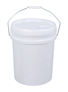  Plastic (PP) Round Barrel 20L White Metal Handle and Lid with Bunghole