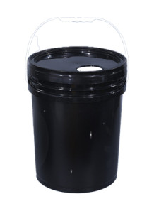  Black 20L Plastic (PP) Round Barrel , Metal Handle and Lid with Bunghole