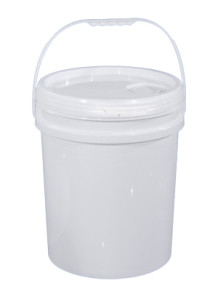  White 26L Plastic (PP) Round Barrel, Handle and Lid with Bunghole