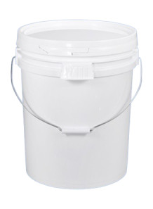  White 35L Plastic (PP) Round Barrel with Metal Handle