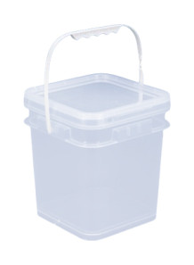  Plastic (PP) Square Barrel 4L Transparent Lid and Handle