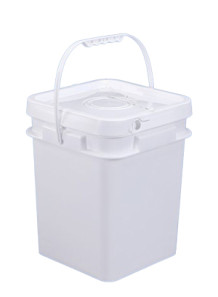  Plastic (PP) Square Barrel 13L White Lid and Handle