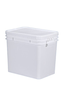  Plastic (PP) Rectangle Barrel  25L White Lid