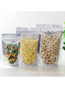  Clear plastic bag with zipper, stand-up bottom, 14x20+4cm