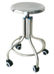  Stainless steel chair (grade 201) with wheels and adjustable height
