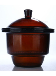  Glass dehumidifier desiccator, tea color, 150mm