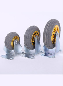 3-inch swivel rubber wheels