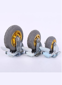  Swivel rubber wheels with 4-inch brakes